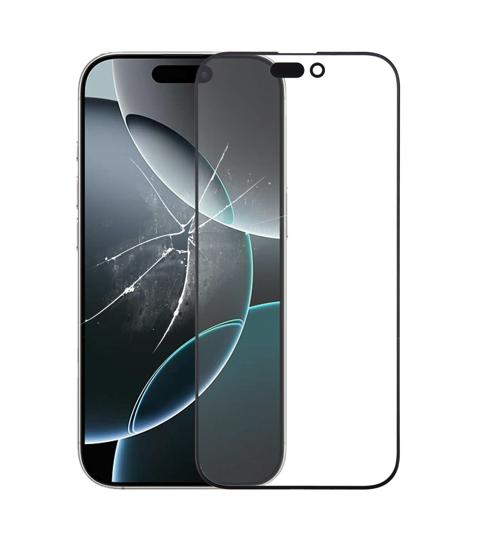 For iPhone 16 Pro Front Screen Outer Glass Lens with OCA Optically Clear Adhesive