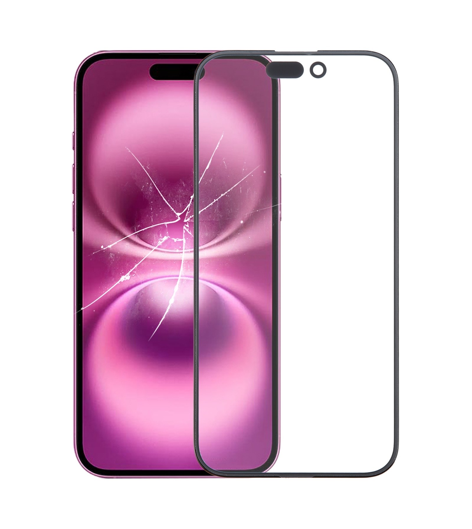 For iPhone 16 Plus Front Screen Outer Glass Lens with OCA Optically Clear Adhesive