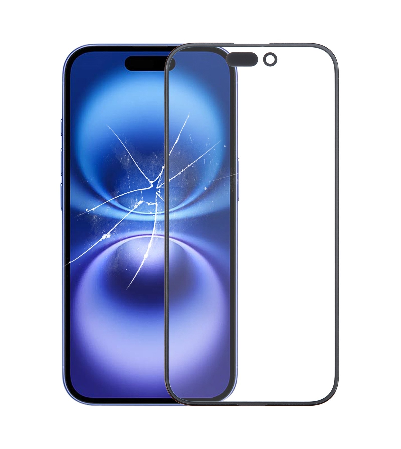 For iPhone 16 Front Screen Outer Glass Lens with OCA Optically Clear Adhesive