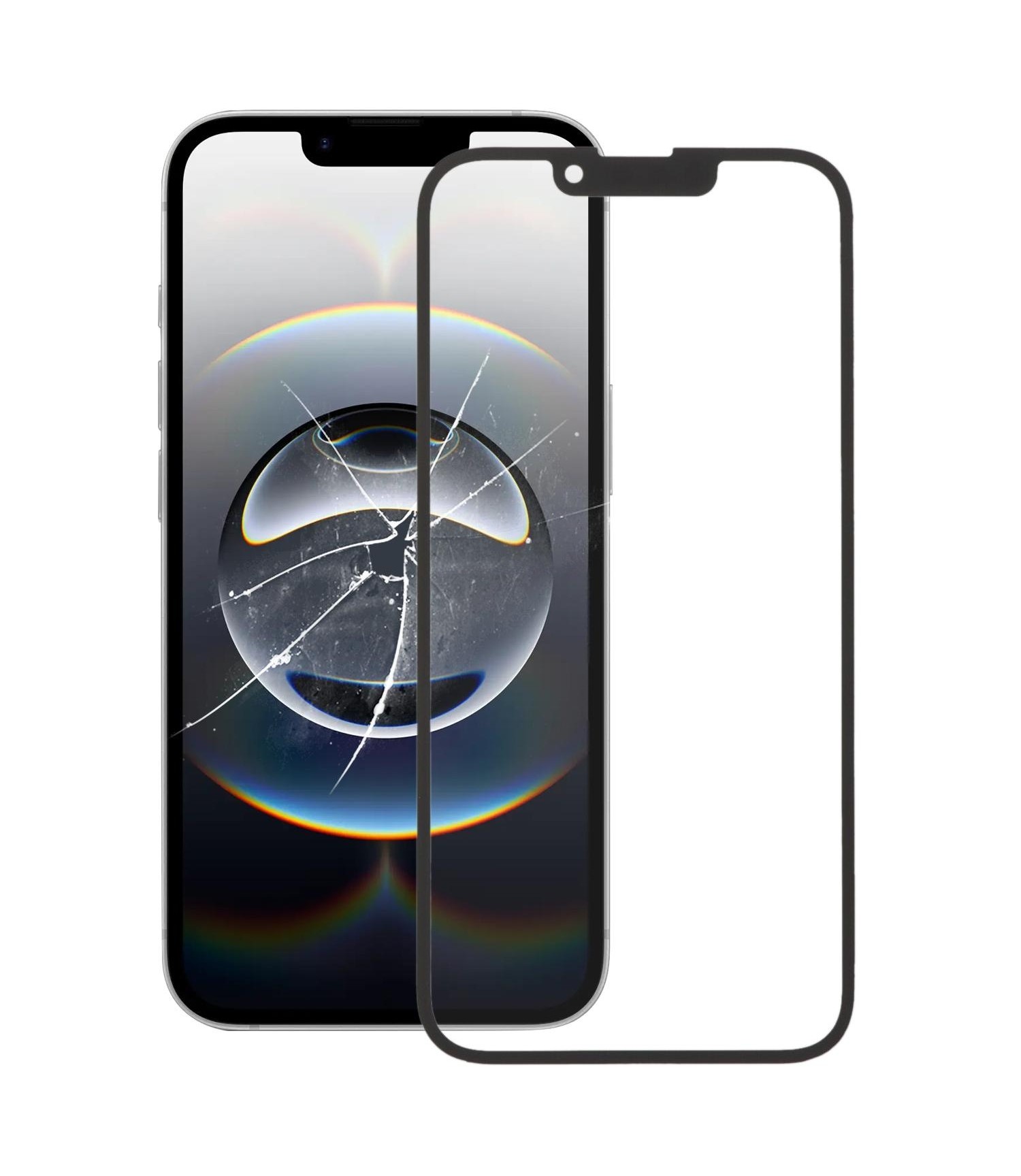 For iPhone 16e Front Screen Outer Glass Lens with OCA Optically Clear Adhesive