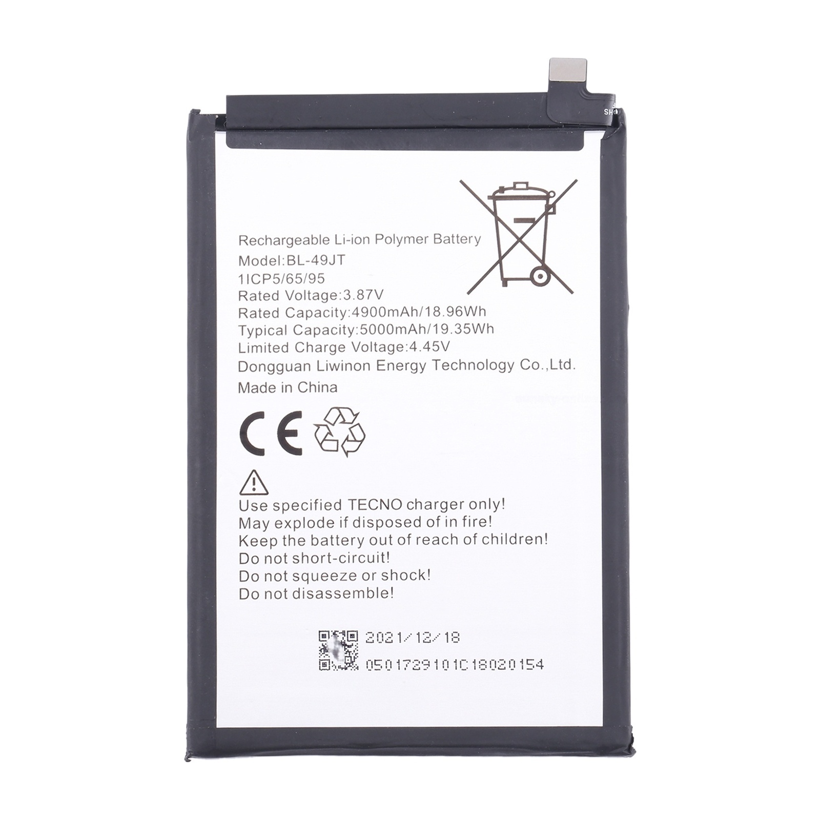 For Tecno Camon 17 Pro / Camon 18P Battery Replacement BL-49JT 5000mAh