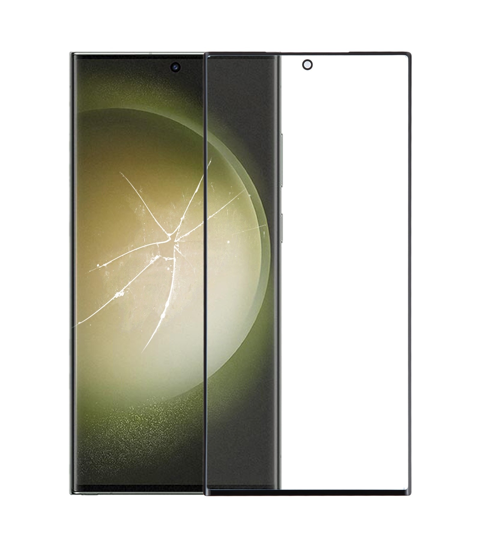 For Samsung Galaxy S23 Ultra SM-S918B Front Screen Outer Glass Lens with OCA Optically Clear Adhesive