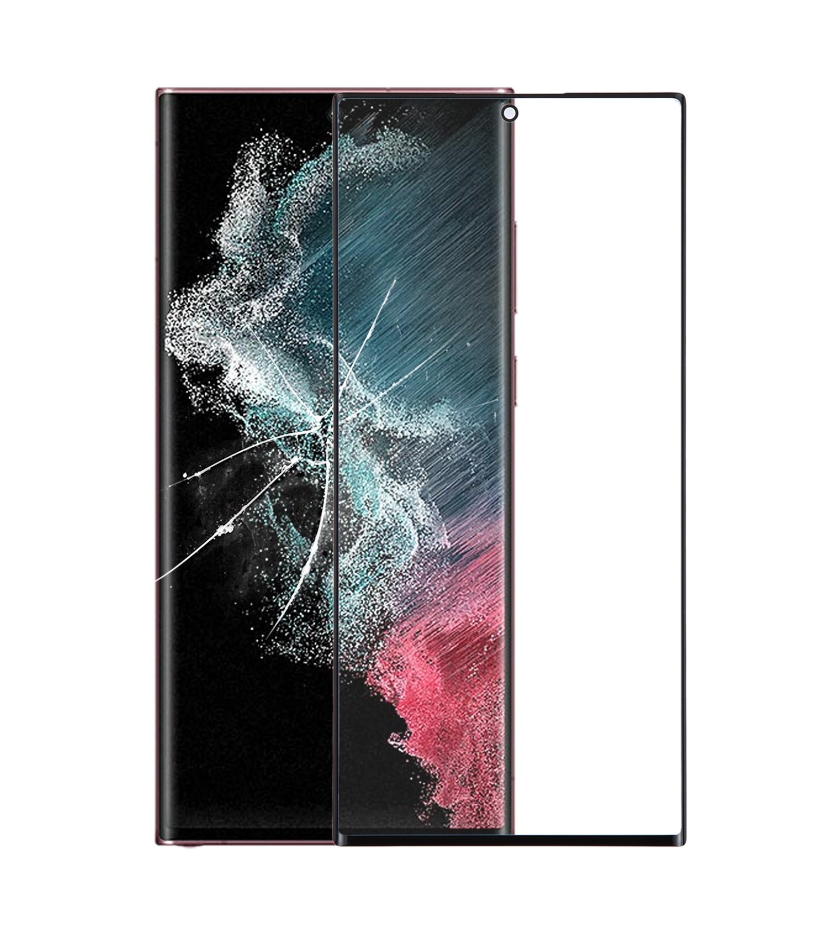 For Samsung Galaxy S22 Ultra SM-S908B Front Screen Outer Glass Lens with OCA Optically Clear Adhesive