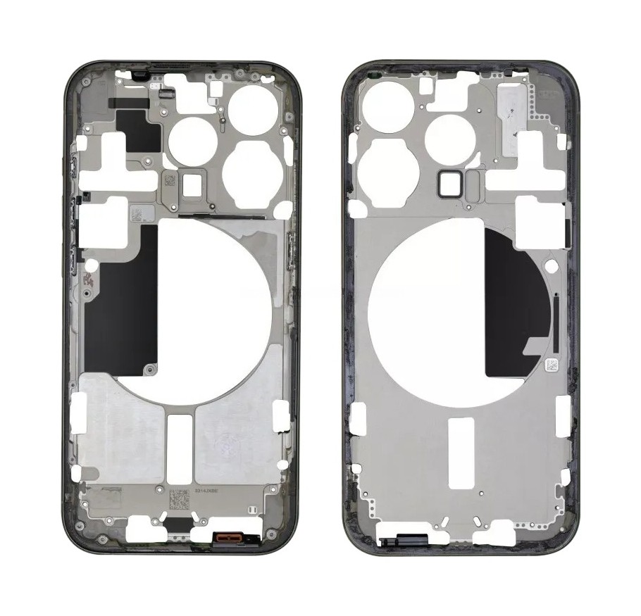 For iPhone 15 Pro Middle Frame Bezel Plate with Side Keys + Card Tray, Version:China Version(Black)