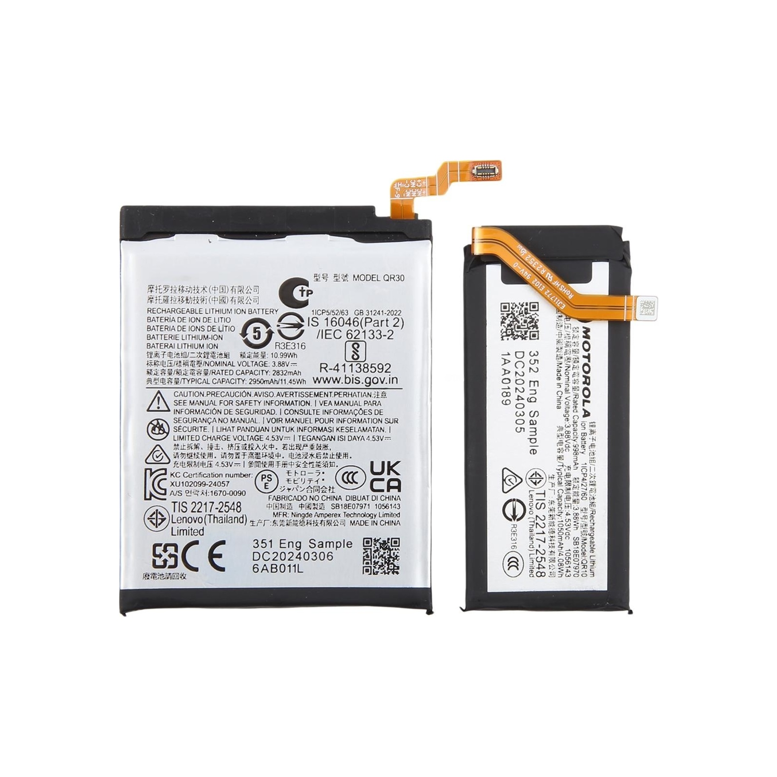 For Motorola Razr 50 Ultra QR30/QR10 2832mAh/998mAh Battery Replacement