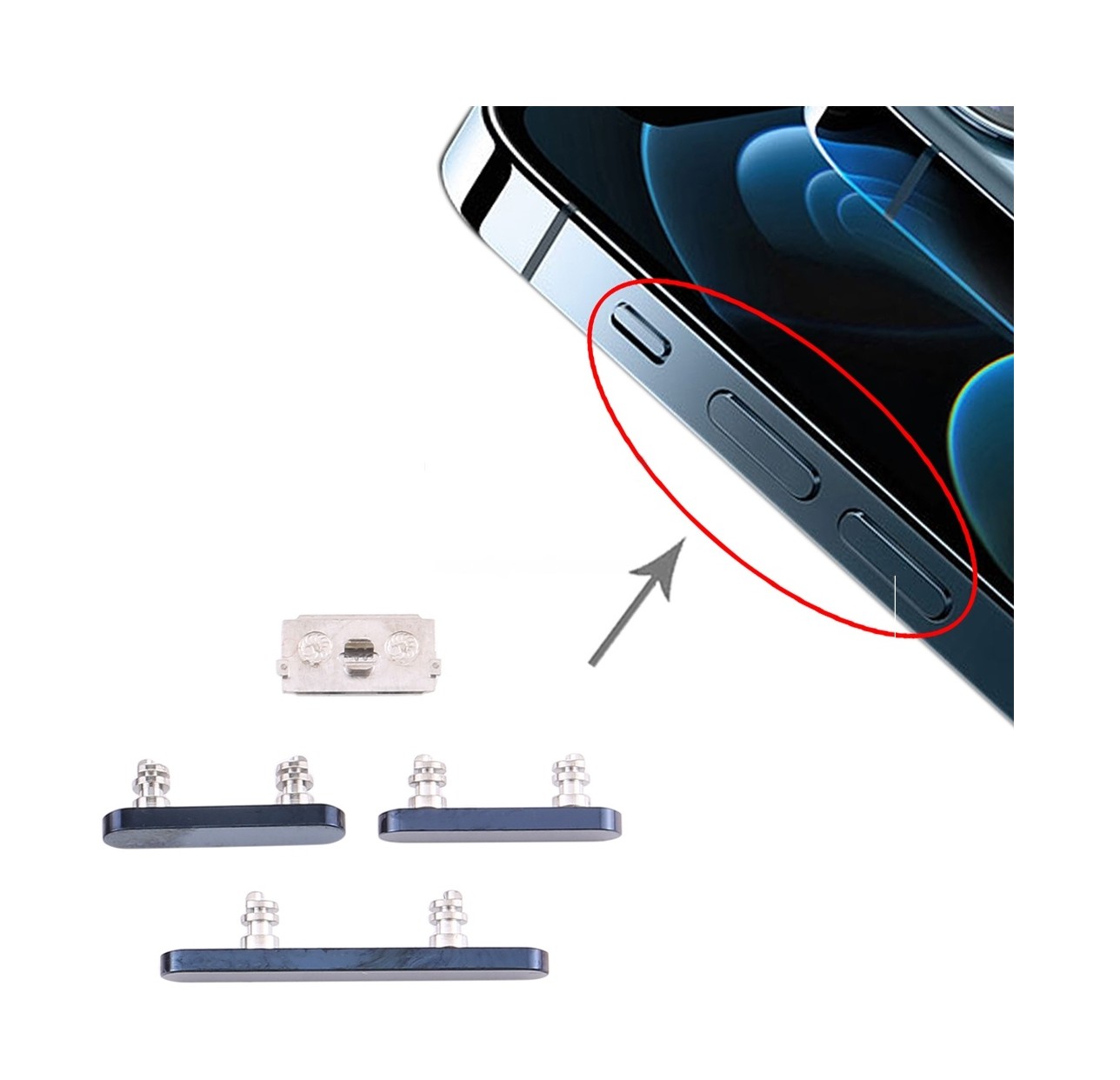 Power Button and Volume Control Button for iPhone 12 Pro(Green Lake)