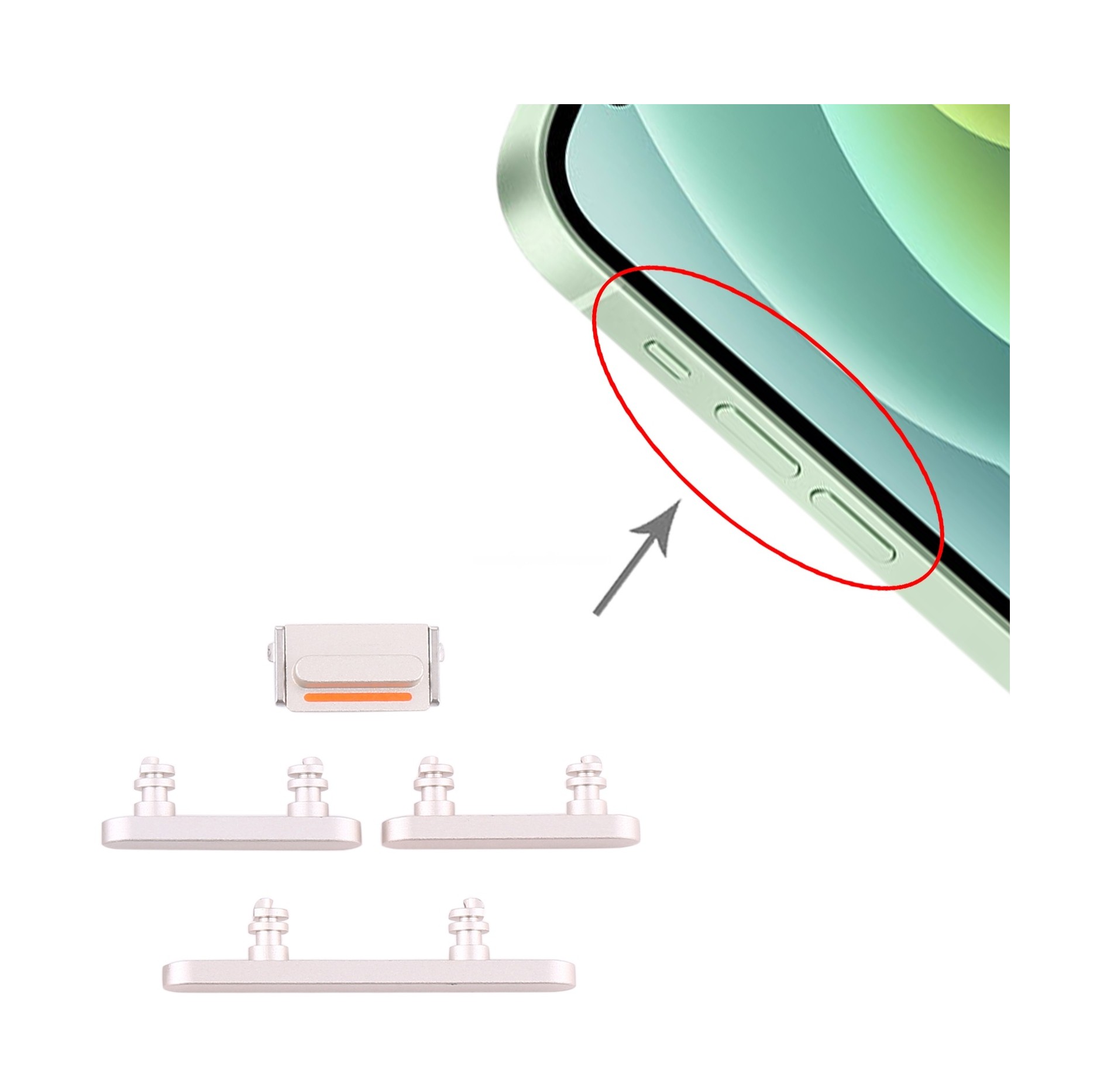 Power Button and Volume Control Button for iPhone 12(White)