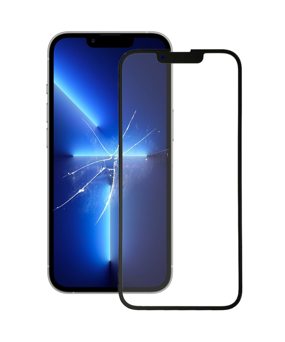 Front Screen Outer Glass Lens with OCA Optically Clear Adhesive for iPhone 13
