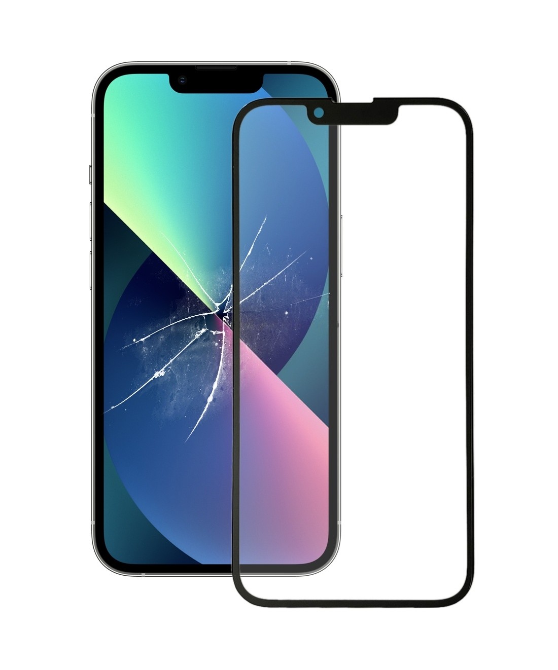Front Screen Outer Glass Lens with OCA Optically Clear Adhesive for iPhone 13 mini
