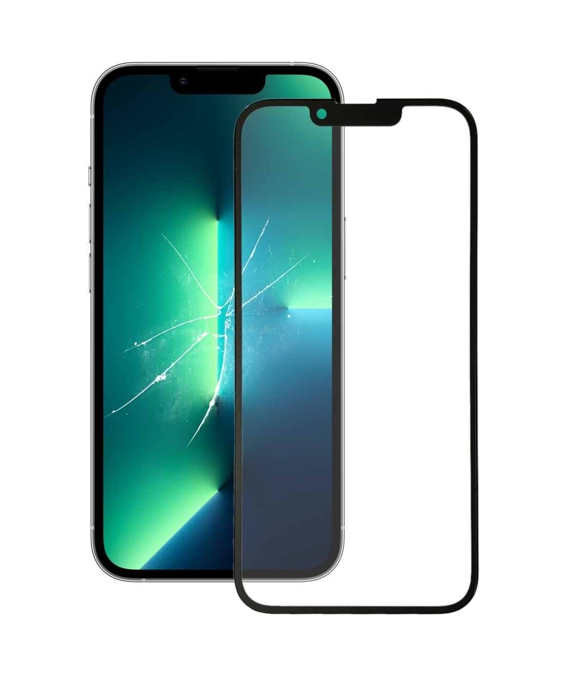 Front Screen Outer Glass Lens with OCA Optically Clear Adhesive for iPhone 13 Pro Max