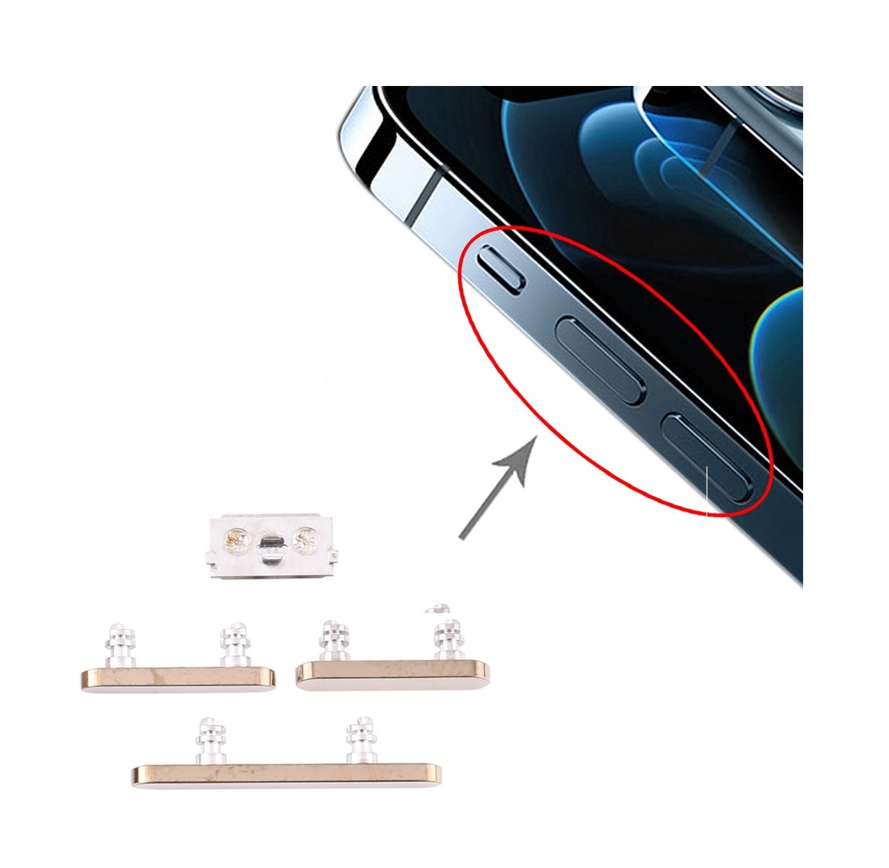 Power Button and Volume Control Button for iPhone 12 Pro Max(Gold)