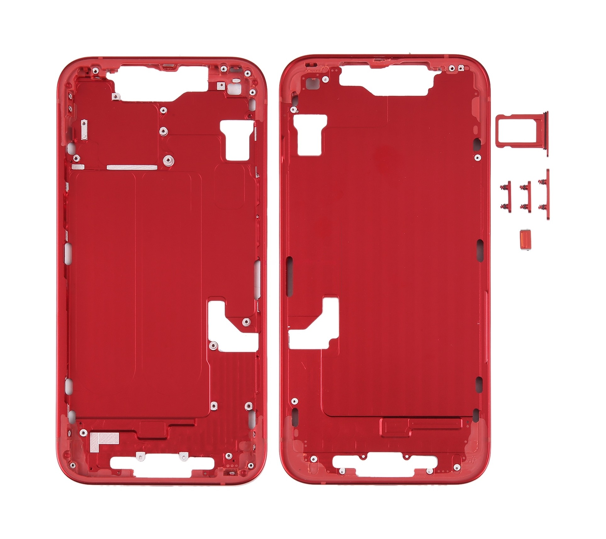 For iPhone 14 Middle Frame with Side Keys (Red)