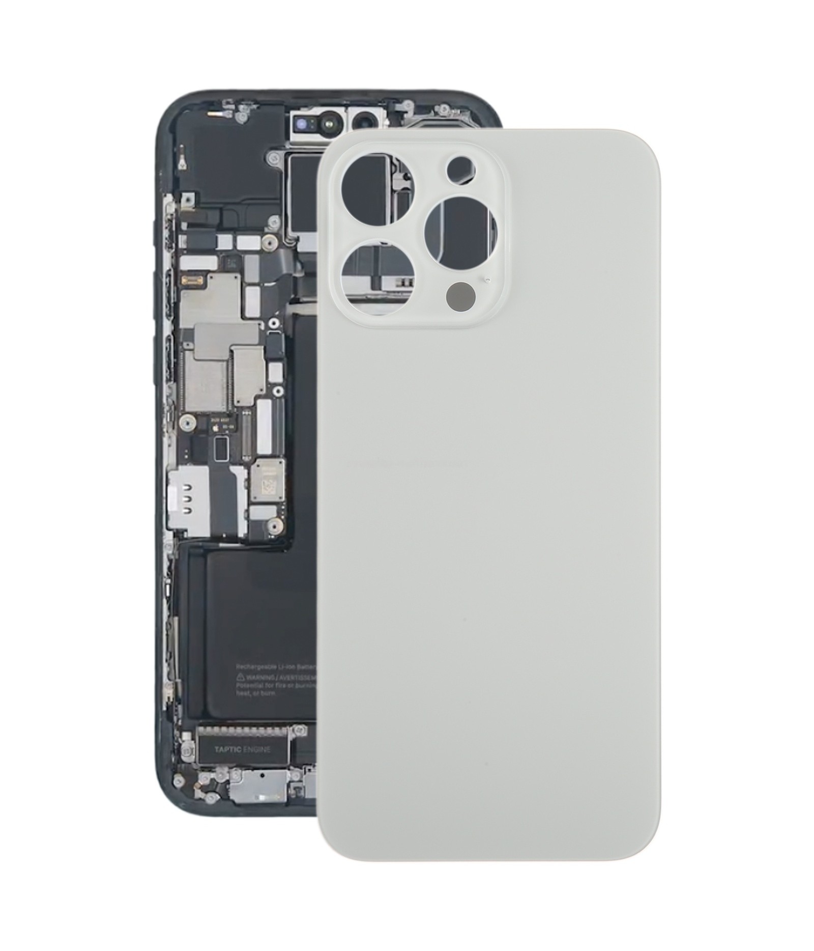 For iPhone 15 Pro Max Glass Battery Back Cover(Titanium)