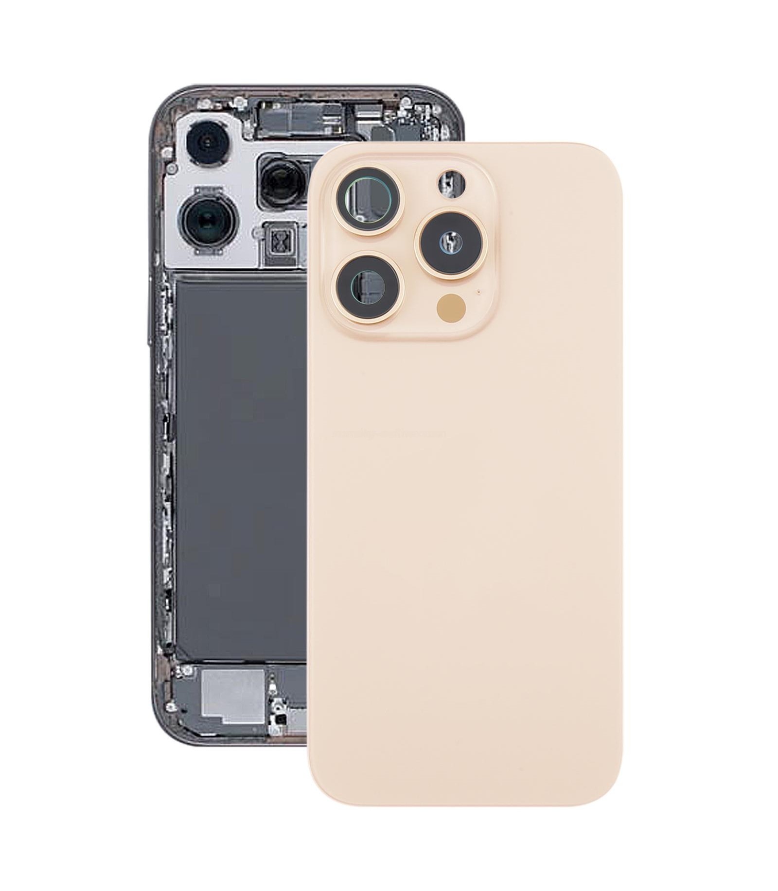 For iPhone 16 Pro Max Original Glass Battery Back Cover with Camera Lens Cover + MagSafe Magnet(Gold)