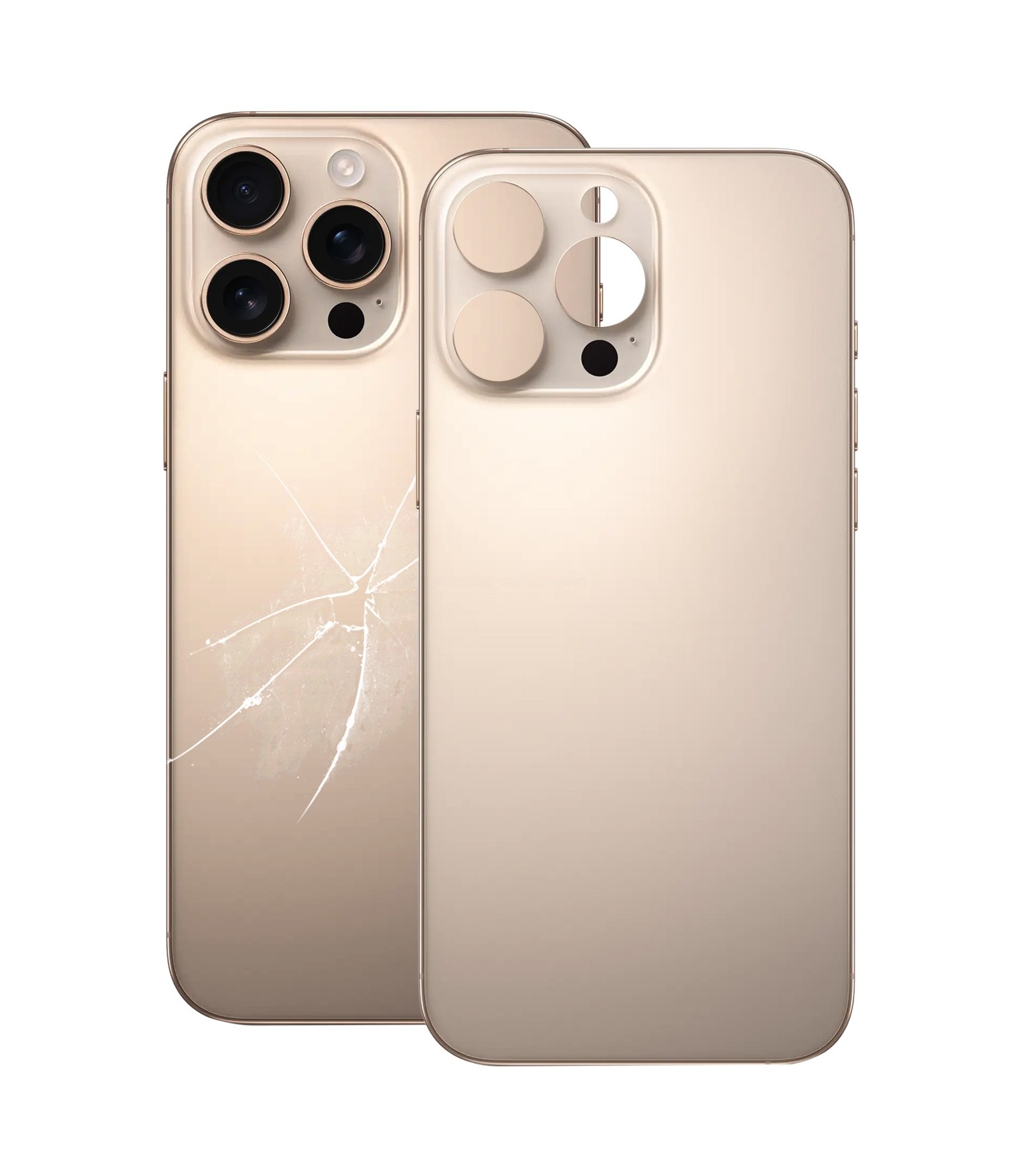 For iPhone 16 Pro Max Easy Replacement Big Camera Hole Glass Back Battery Cover(Gold)