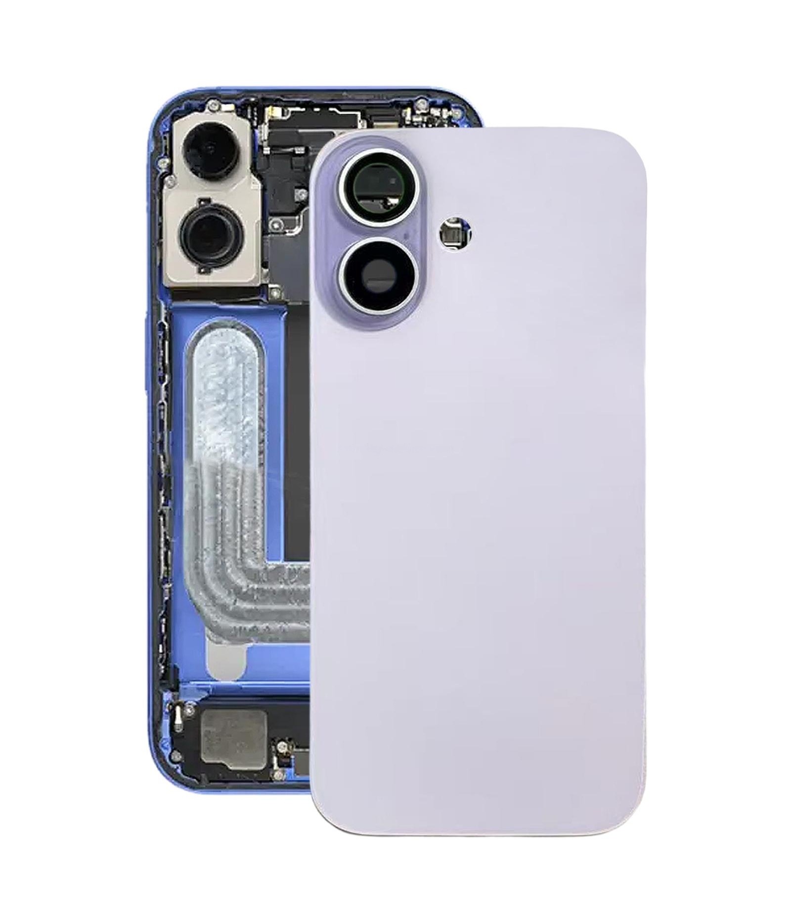 For iPhone 17 Glass Battery Back Cover with Camera Lens Cover(Purple)