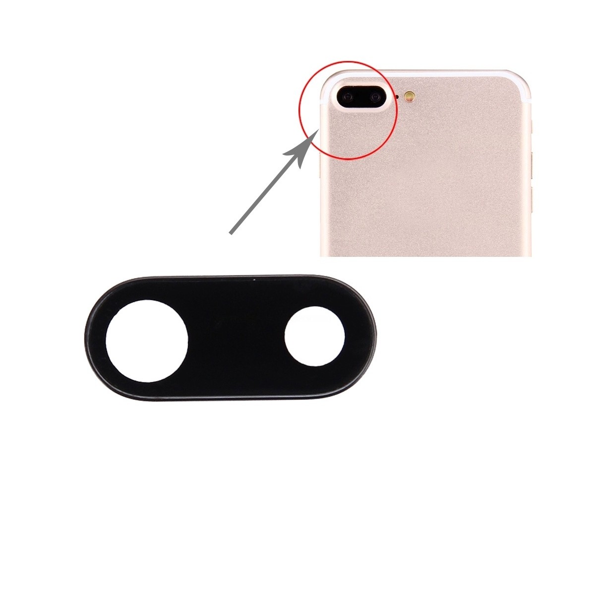 Back Camera Lens Cover for iPhone 7 Plus(Black)