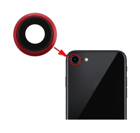 Back Camera Bezel with Lens Cover for iPhone 8 (Red)