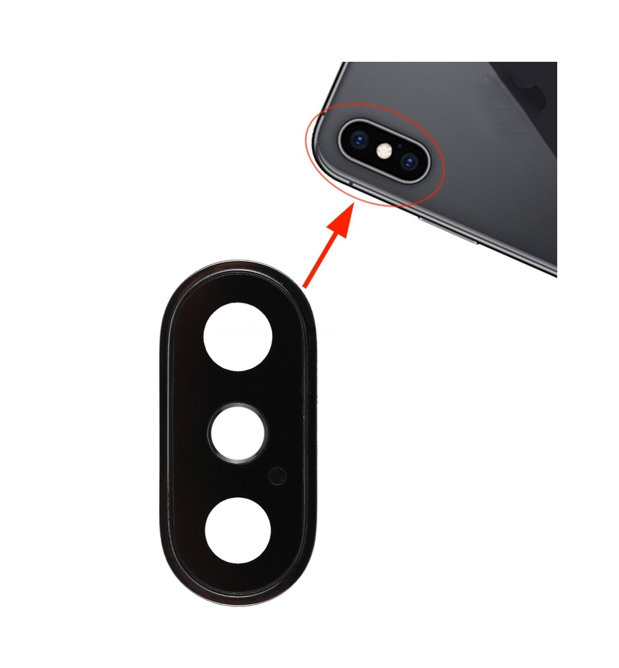 Back Camera Bezel with Lens Cover for iPhone XS / XS Max(Black)