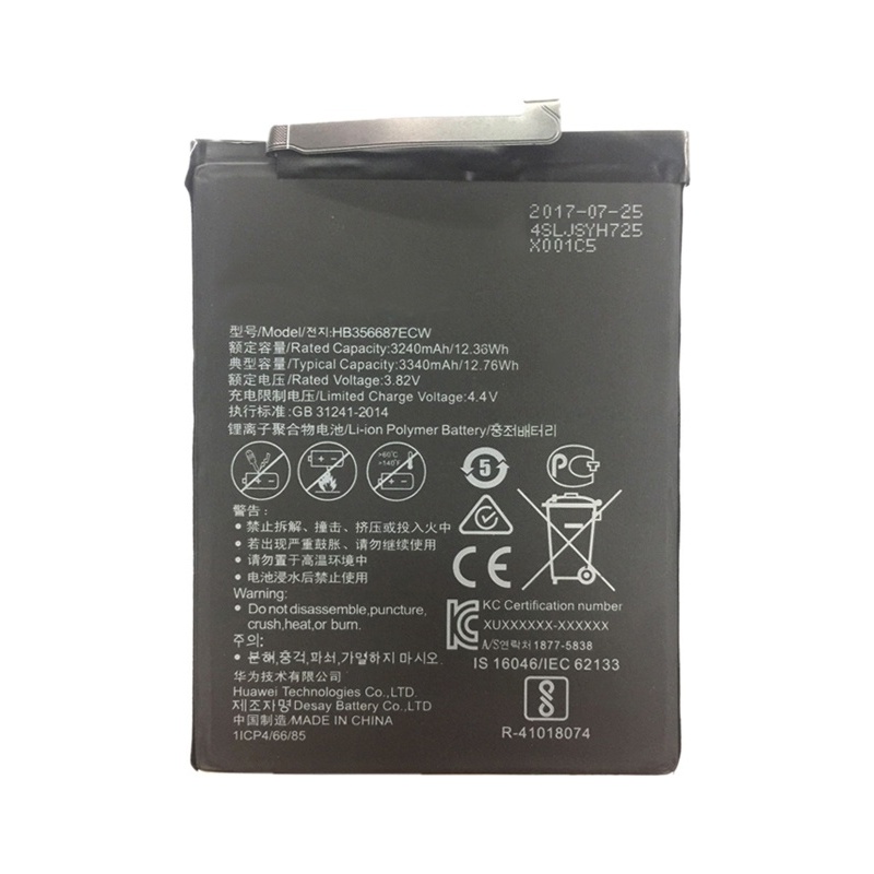 3240mAh Li-Polymer Battery HB356687ECW for Huawei nova 2 Plus / BAC-AL00 / Honor Play 7X