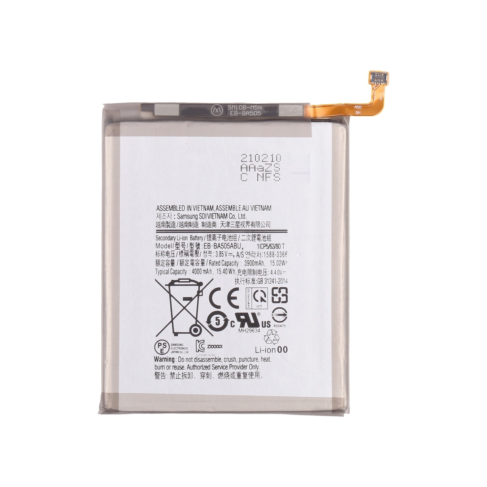 Original 4000mAh EB-BA505ABN Li-ion Battery Replacement for Samsung Galaxy A50 SM-A505/A30 SM-A305/A30S SM-A307/ASM-A205