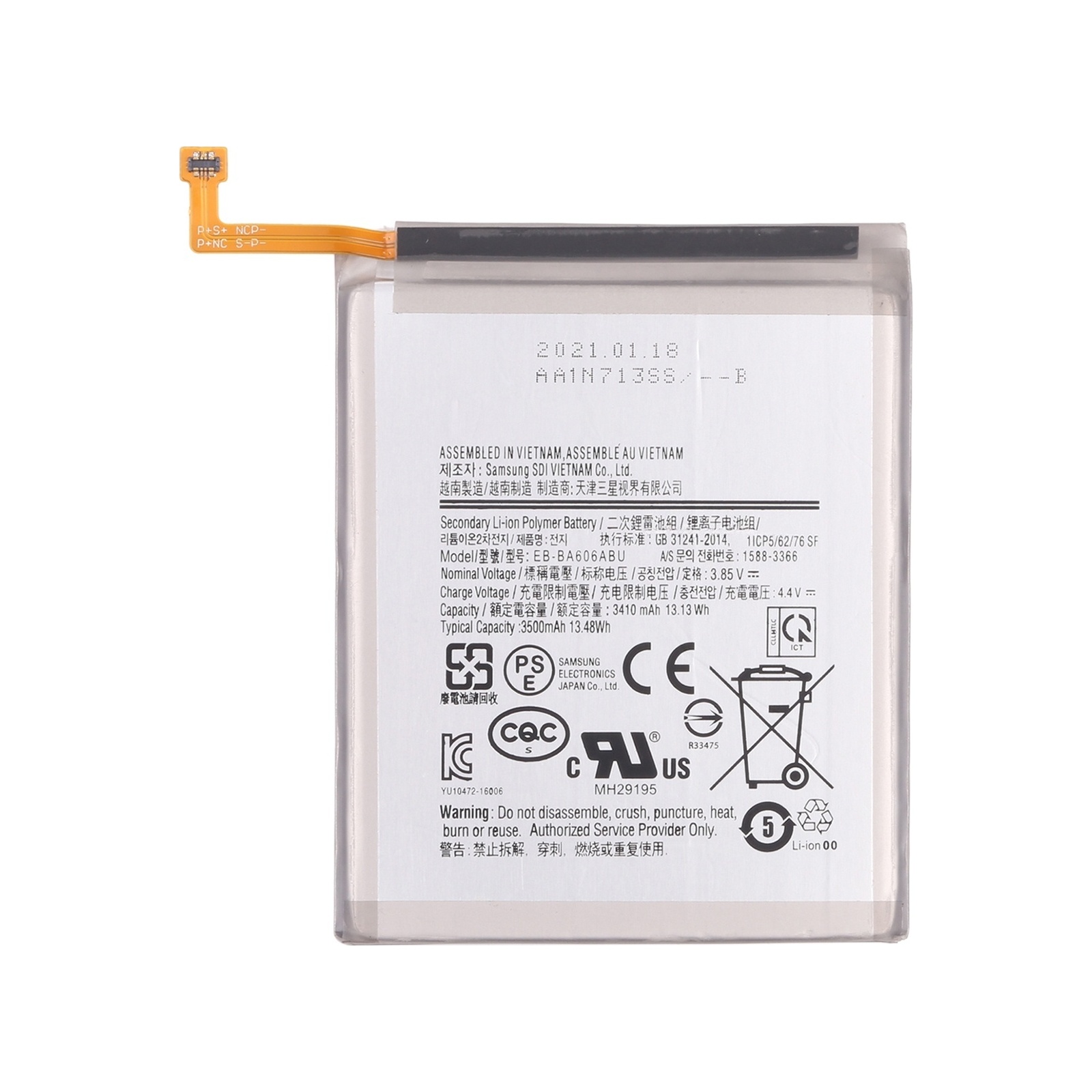 Original 3500mAh EB-BA606ABU for Samsung Galaxy A60 SM-A606 Li-ion Battery Replacement