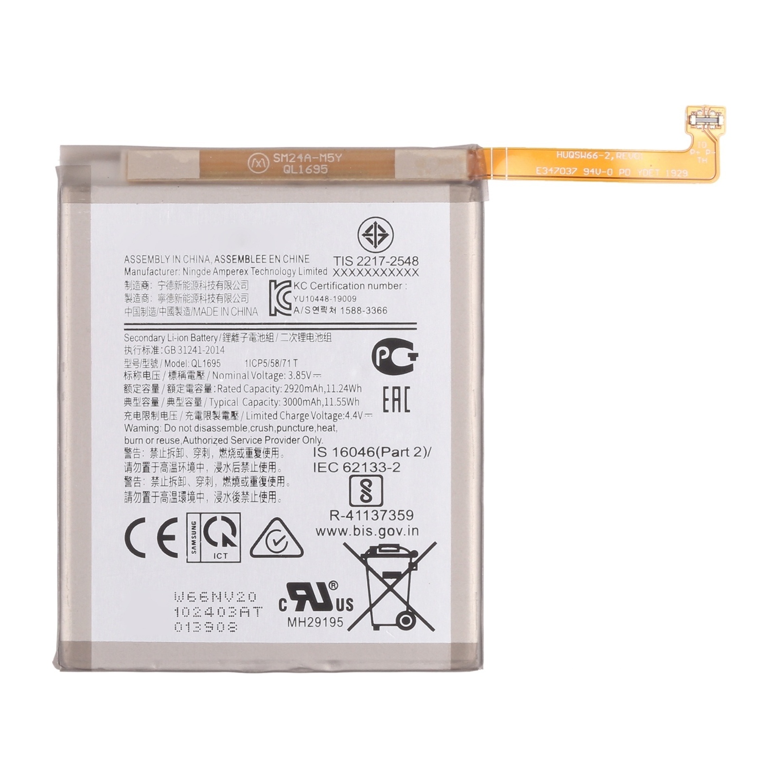 Original 3000mAh QL1695 for Samsung Galaxy A01 SM-A015 Li-ion Battery Replacement