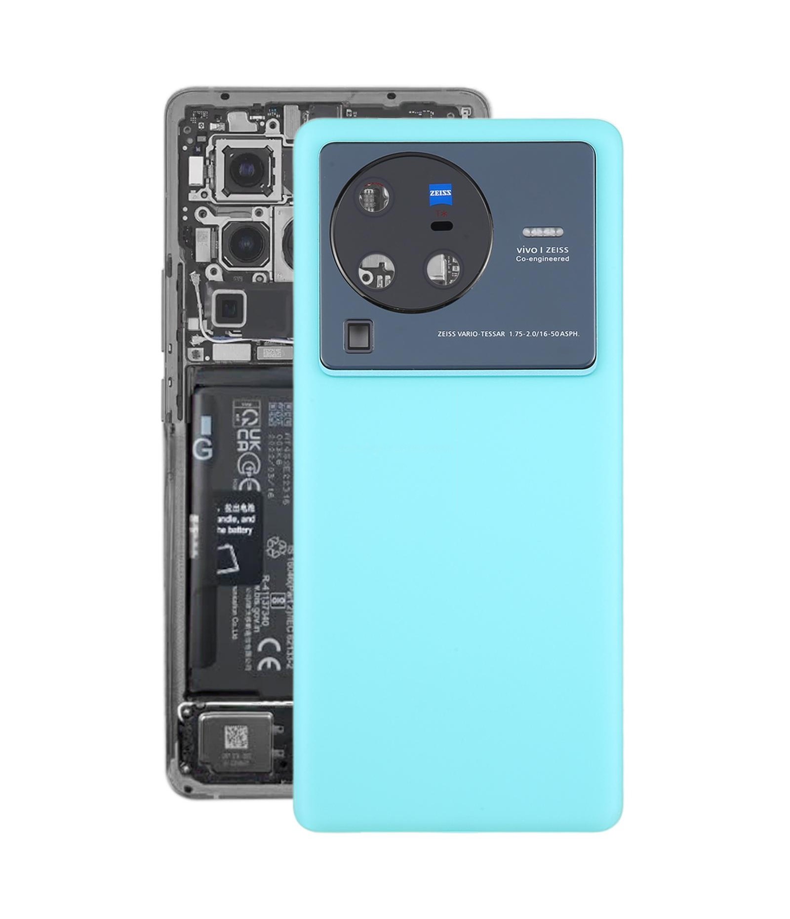 For vivo X80 Pro Battery Back Cover with Camera Lens Cover(Blue)