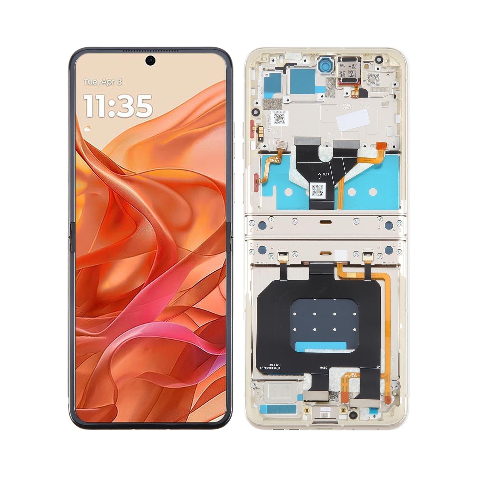 For Motorola Razr 50 Original LCD Screen Digitizer Full Assembly with Frame (Orange)