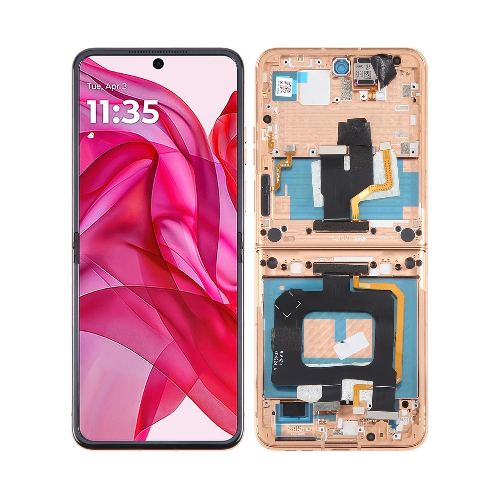 For Motorola Razr+ 2024 Original LCD Screen Digitizer Full Assembly with Frame (Gold)