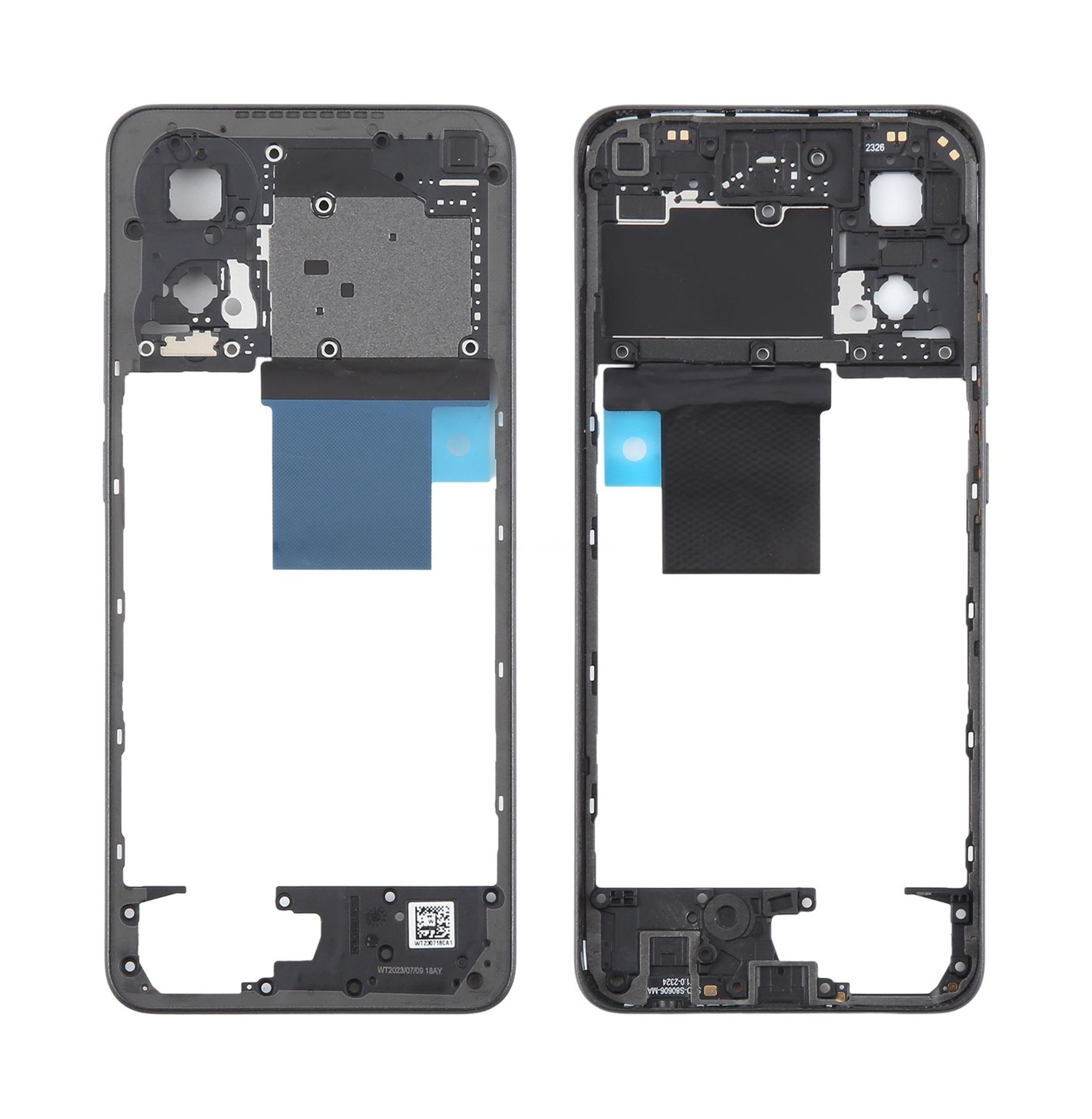 For OPPO A78 4G Original Middle Frame Bezel Plate (Black)