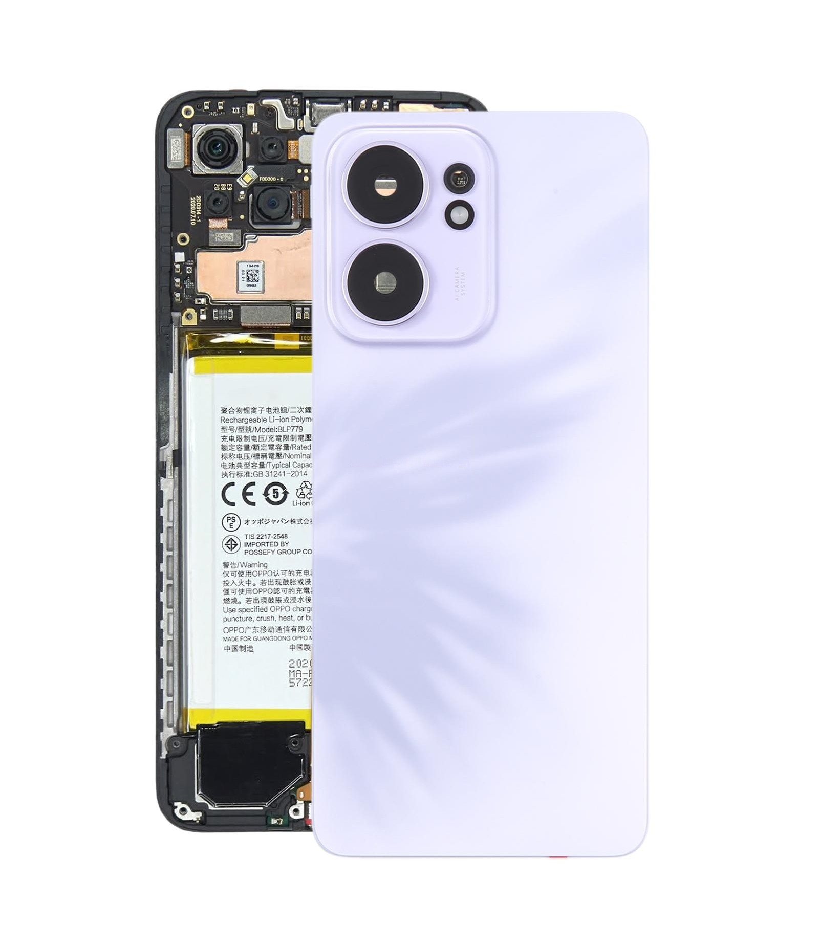 For OPPO Reno13 F Original Back Cover with Camera Lens Cover(Purple)