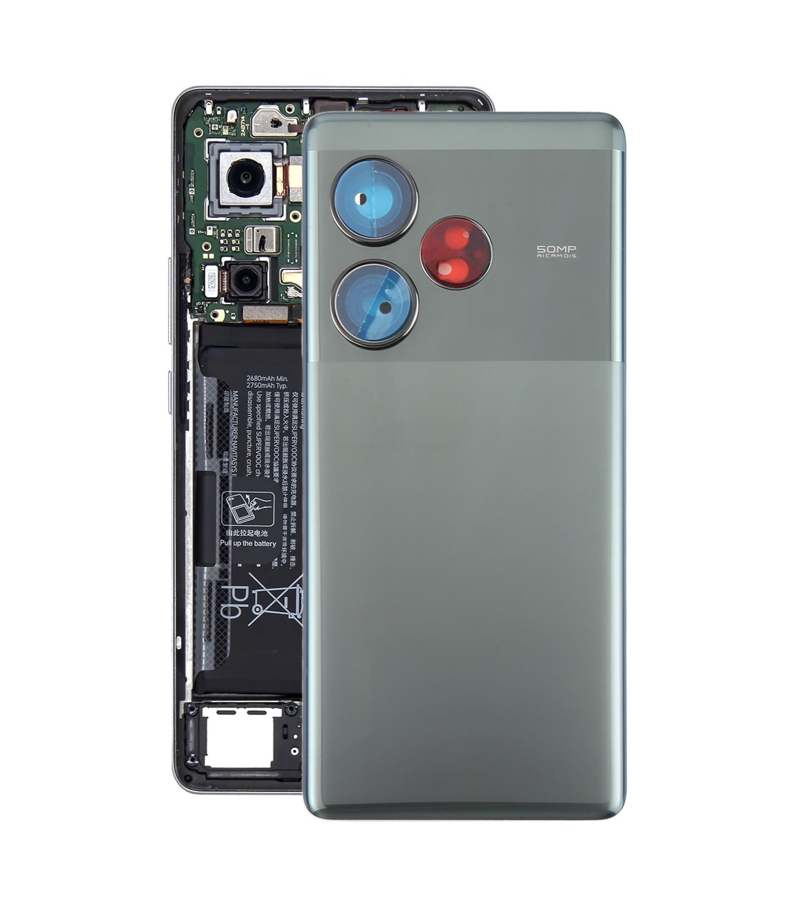 For Realme GT 6T Original Back Cover(Green)
