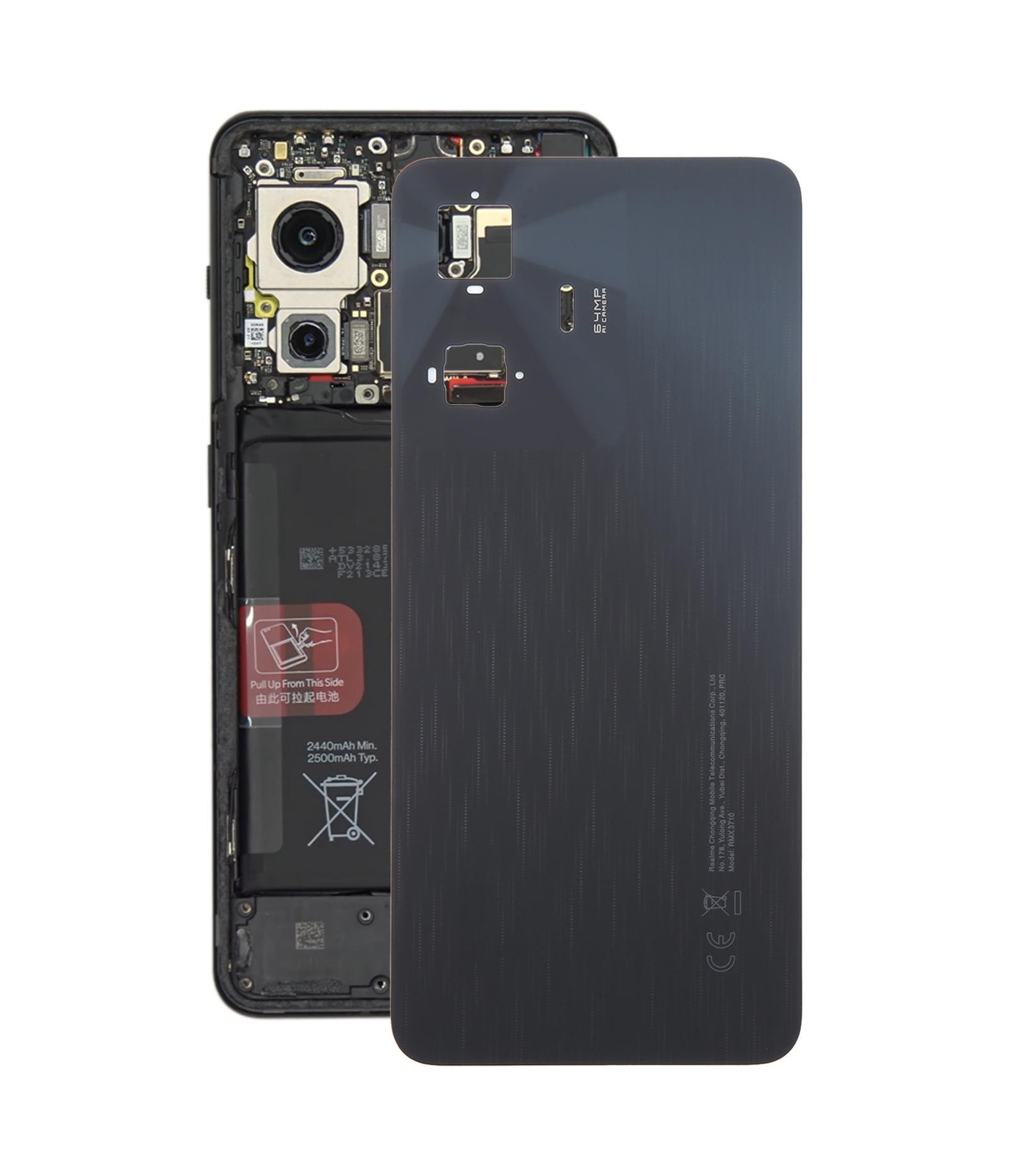 For Realme C55 4G RMX3710 Back Cover(Black)