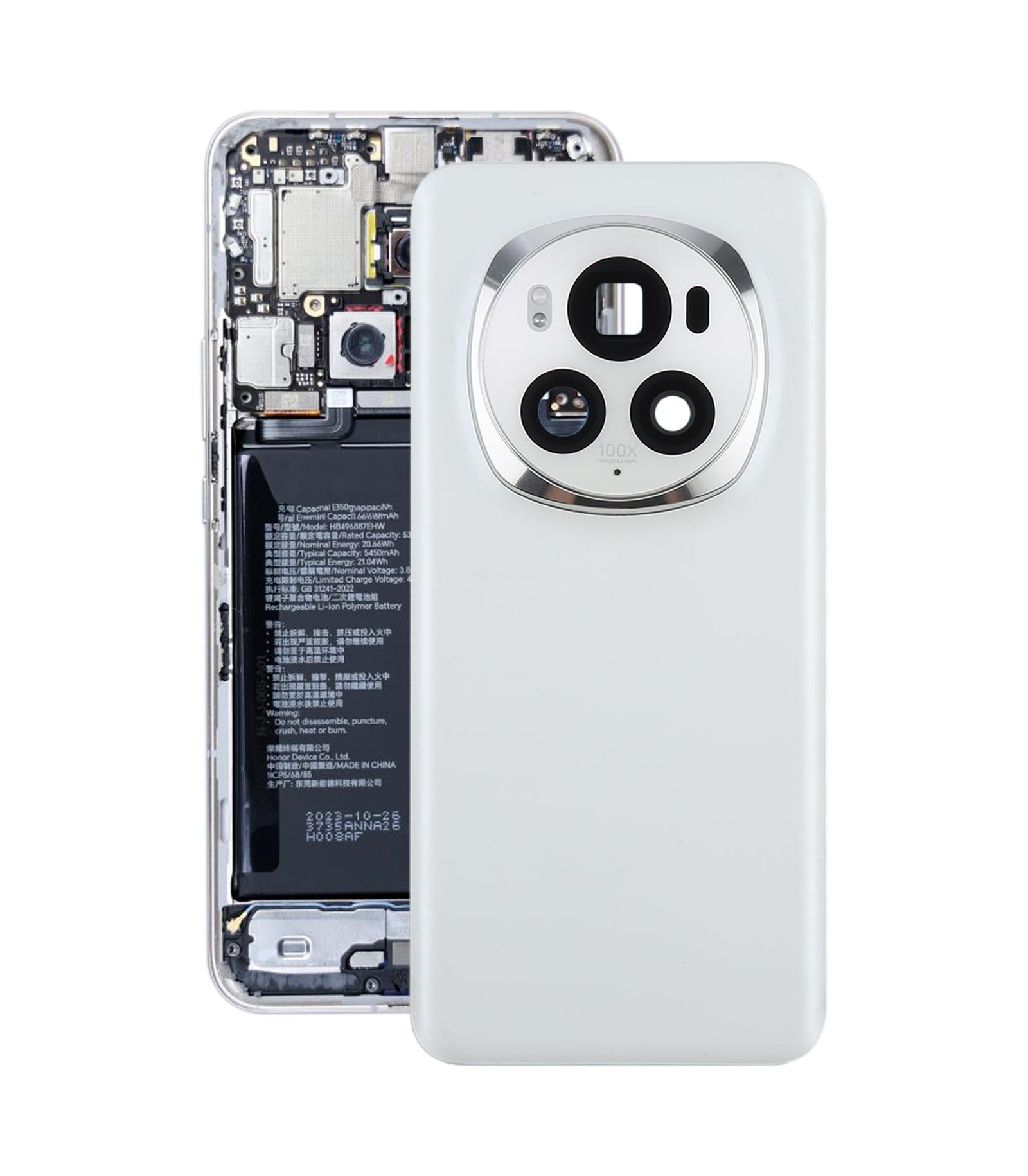 For Honor Magic6 Pro Back Cover with Camera Lens Cover(White)