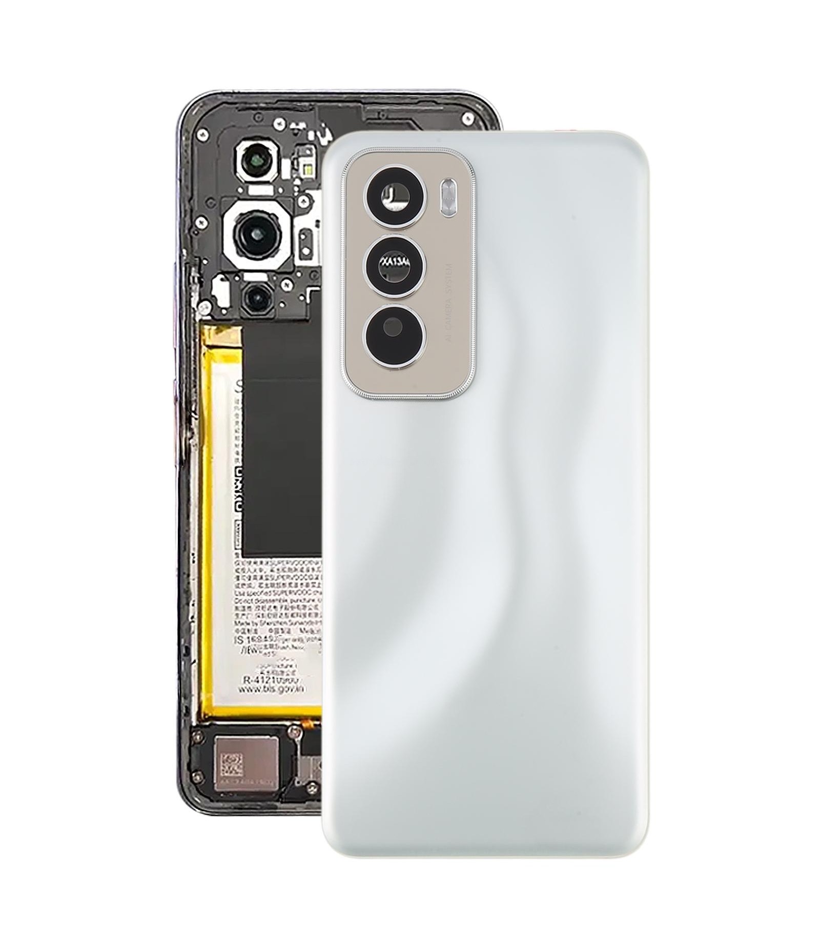 For OPPO Reno12 5G CPH2625 Original Back Cover with Camera Lens Cover(Silver)