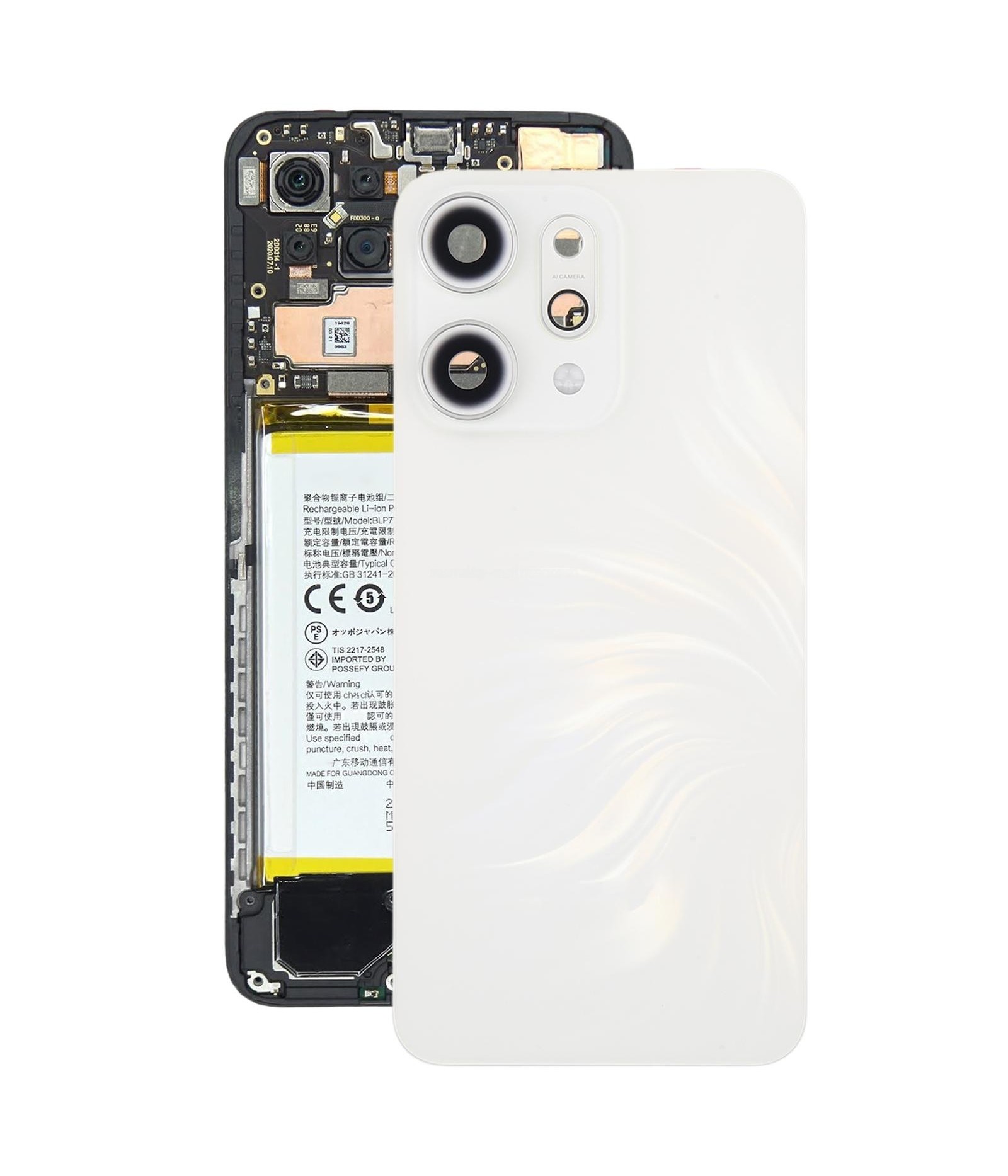 For OPPO Reno14 Pro Original Back Cover with Camera Lens Cover(White)