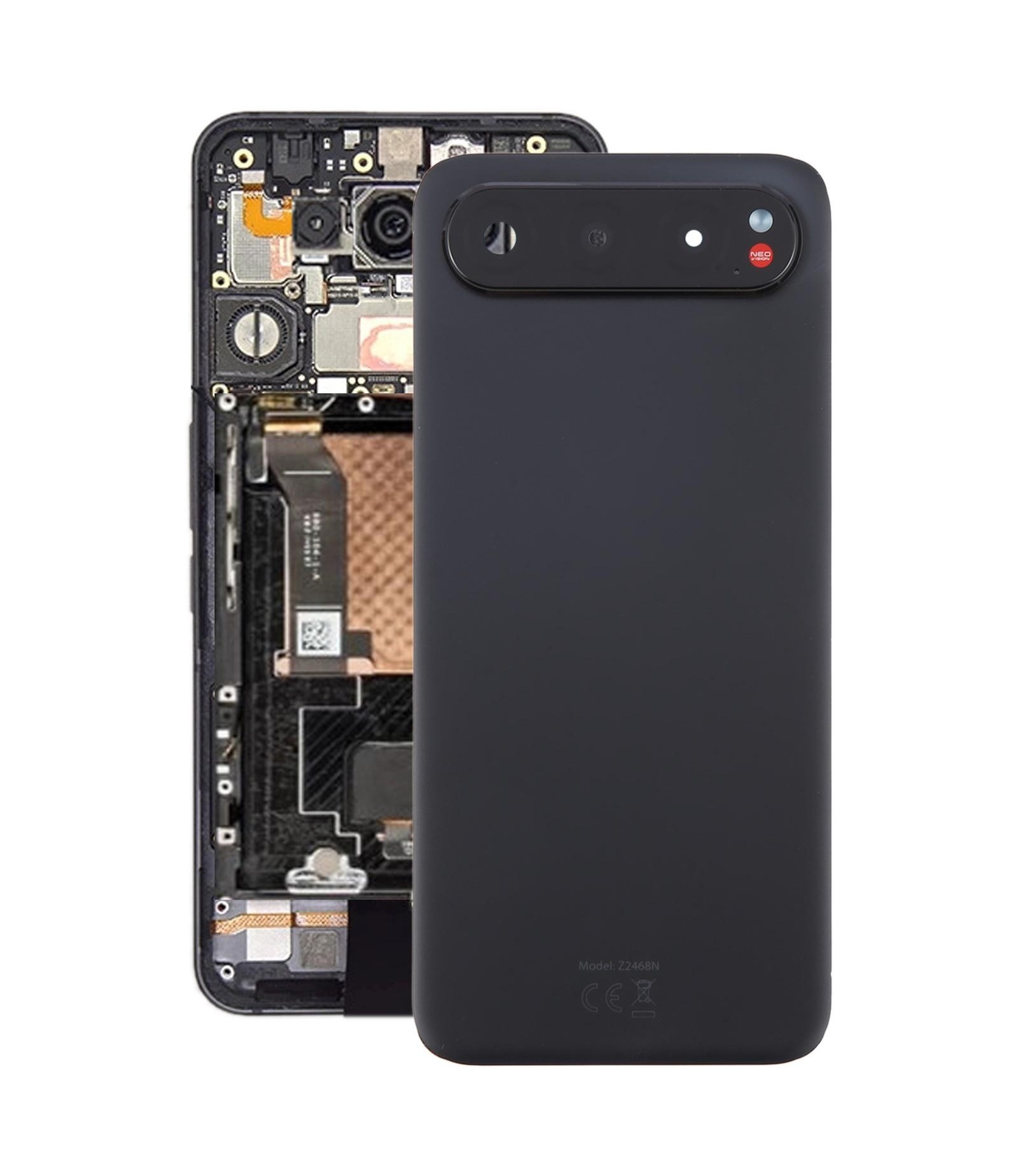For ZTE nubia Air Z2468N Plastic Back Cover with Camera Lens Cover(Black)