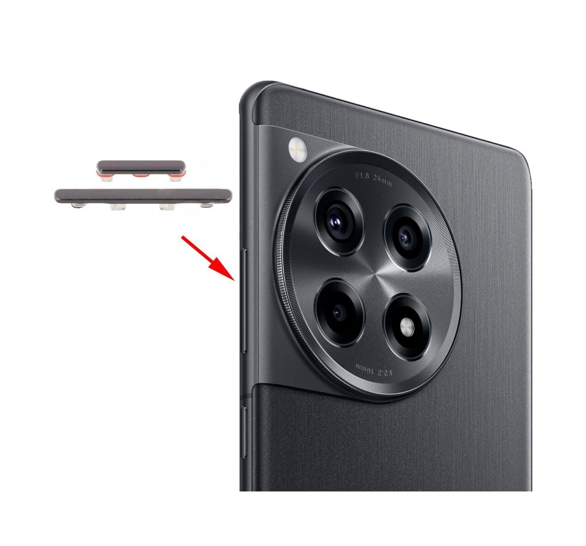 For OnePlus 12R Power Button and Volume Control Button (Titanium Color)