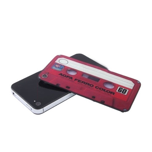 Old Tape Style Glass Back Cover for iPhone 4