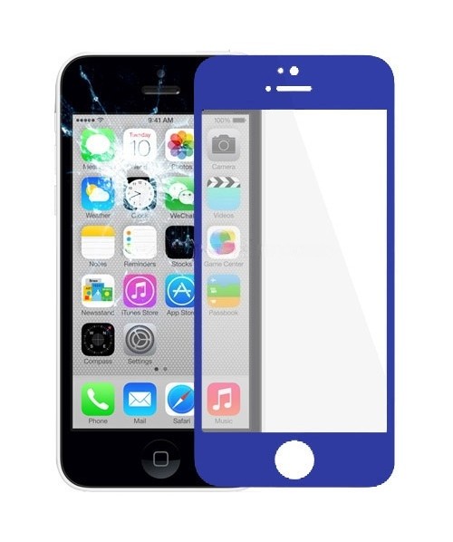 for iPhone 5C Front Screen Outer Glass Lens=(Dark Blue)
