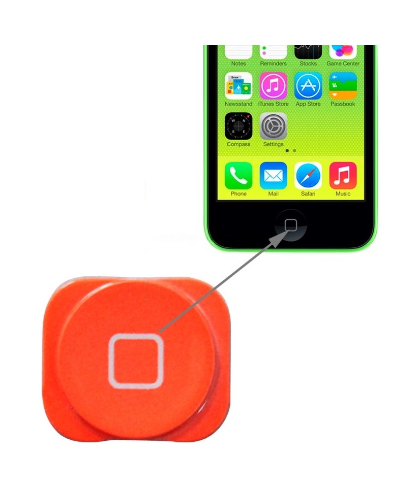for iPhone 5C Home Button Repair Part (Orange Red)