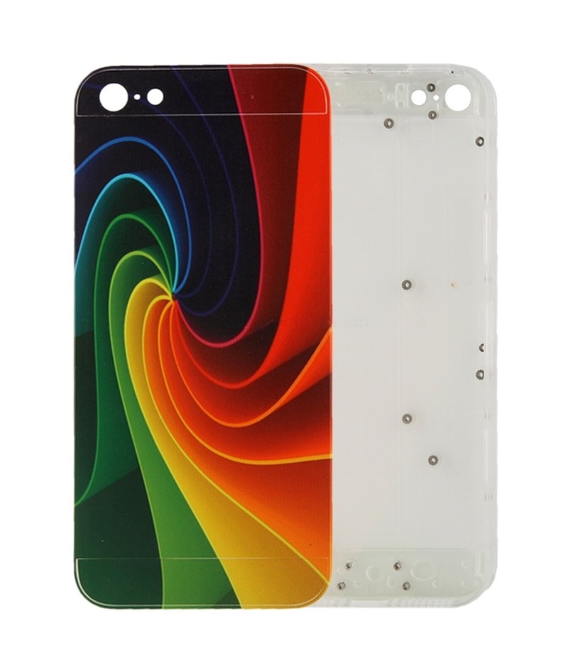 Colour Bar Swirl Pattern Full Housing Plastic Back Cover for iPhone 5