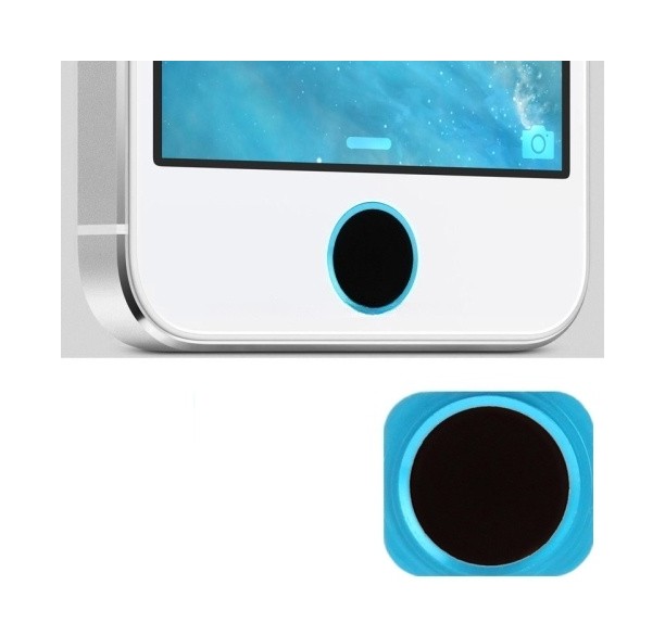 Blue Ring Aluminum Home Button for iPhone 5(Black)