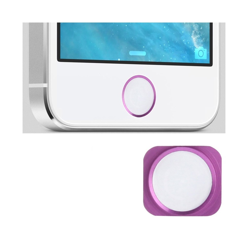 Replacement Purple Ring Aluminum Home Button for iPhone 5 (White)(Purple)
