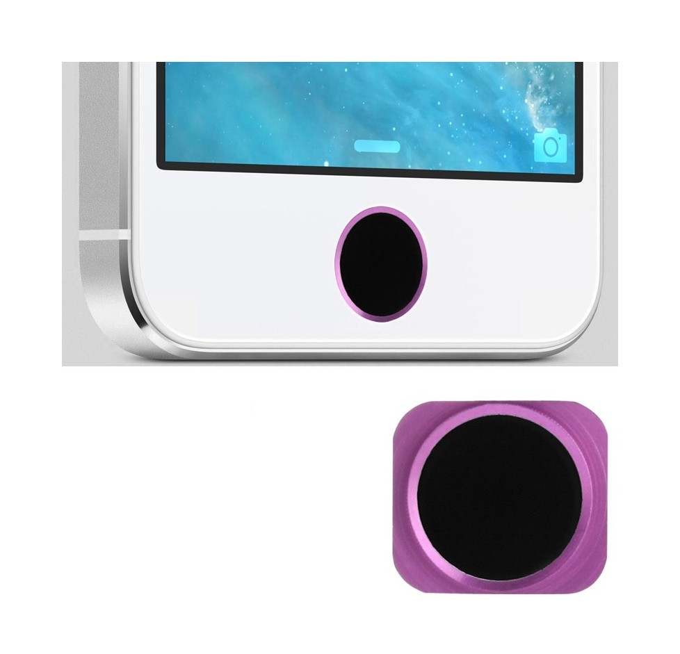 Purple Ring Aluminum Home Button for iPhone 5(Black)
