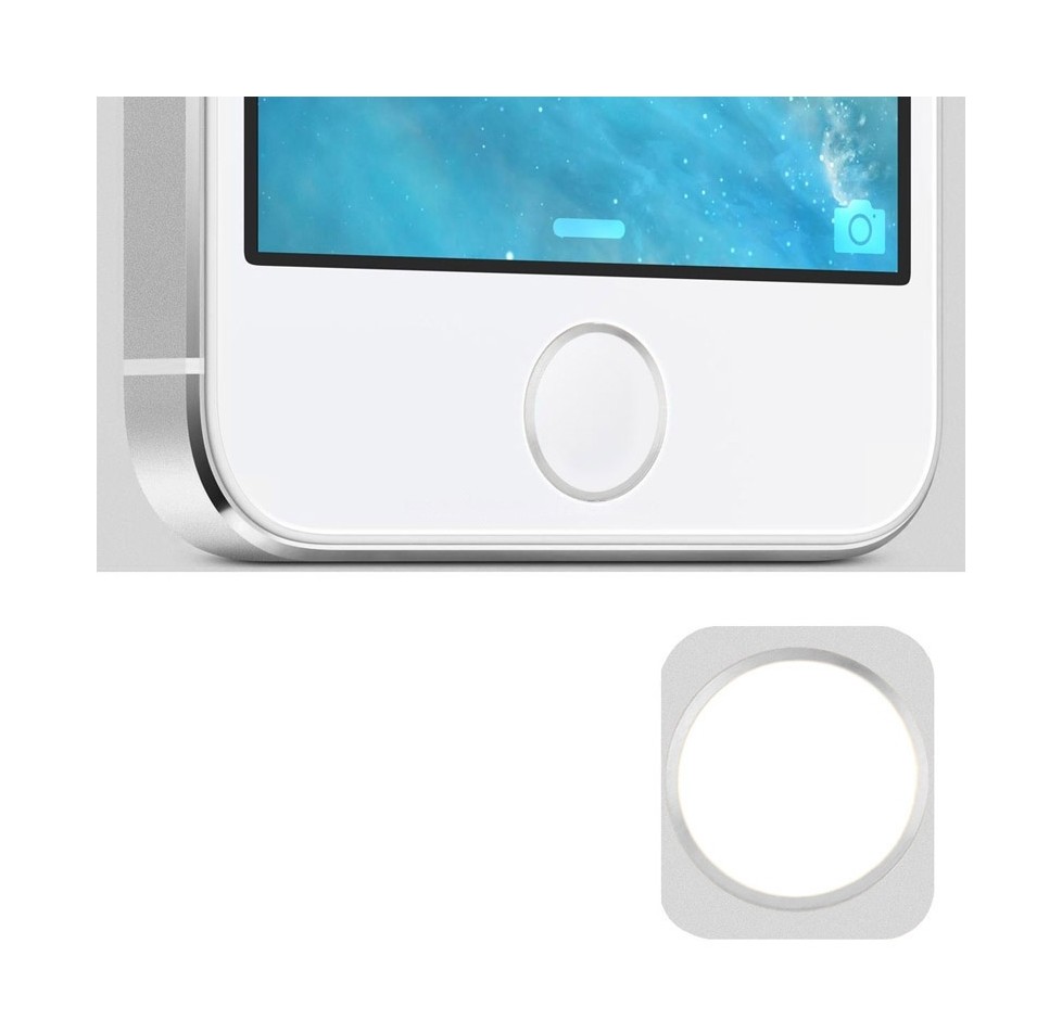 Silver Ring Aluminum Home Button for iPhone 5(White)