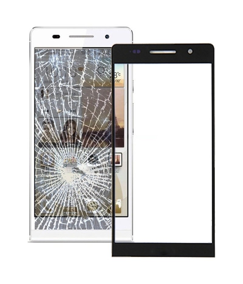 For Huawei Ascend P6 Front Screen Outer Glass Lens (Black)