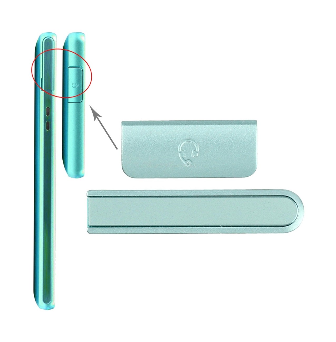 Earphone Button & Volume Button for Sony Xperia ZR / M36h(Blue)