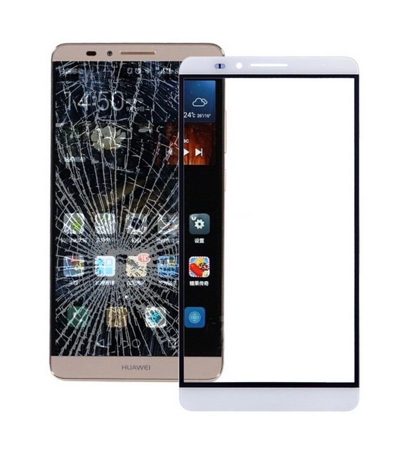 For Huawei Ascend Mate7 Front Screen Outer Glass Lens(White)
